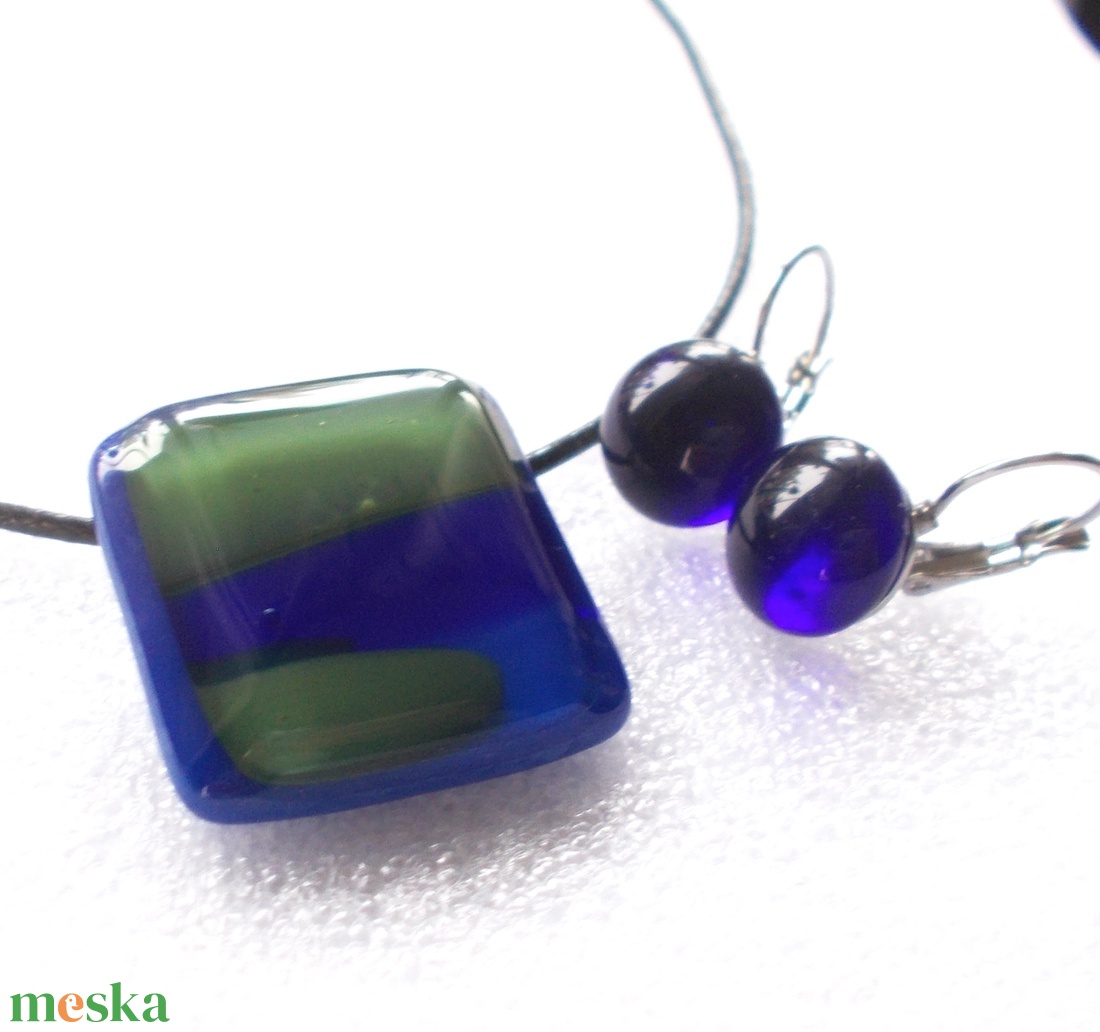 Kék-zöld ékszerszett, névnapra, születésnapra. - ékszer - ékszerszett - Meska.hu