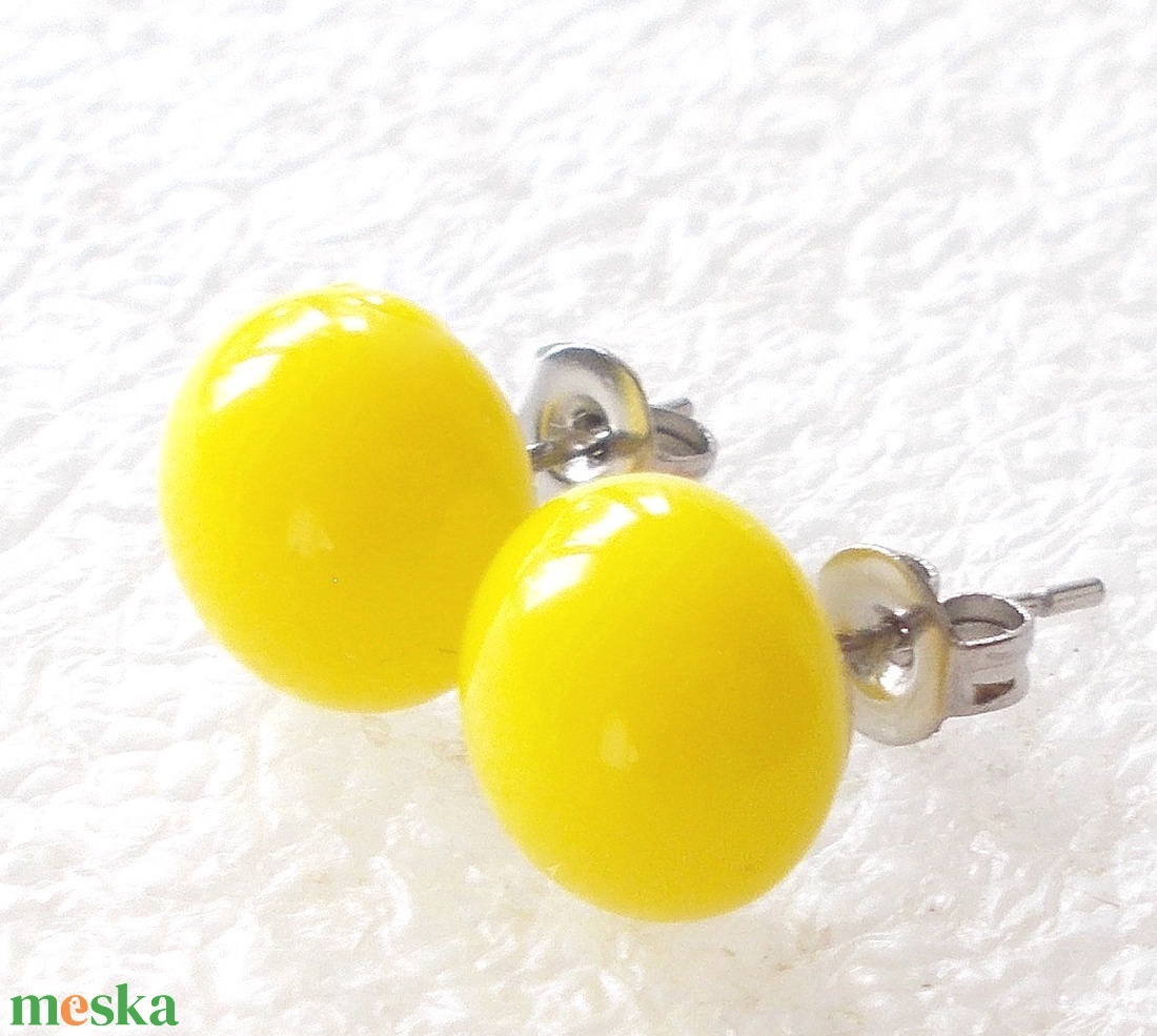  Kék-sárga üvegékszer szett, ajándék nőnapra, névnapra, születésnapra. - ékszer - ékszerszett - Meska.hu