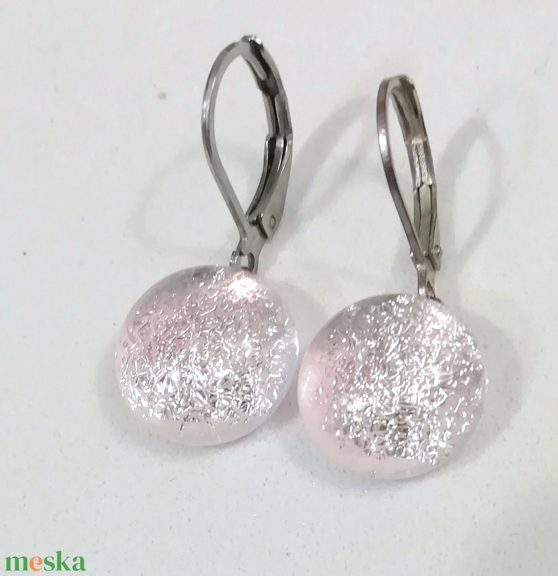  Csillaghullás rózsafényben kapcsos  fülbevaló, ajándék  névnapra, születésnapra. - ékszer - fülbevaló - lógós kerek fülbevaló - Meska.hu