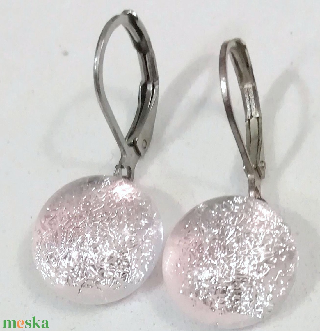  Csillaghullás rózsafényben kapcsos  fülbevaló, ajándék  névnapra, születésnapra. - ékszer - fülbevaló - lógós kerek fülbevaló - Meska.hu