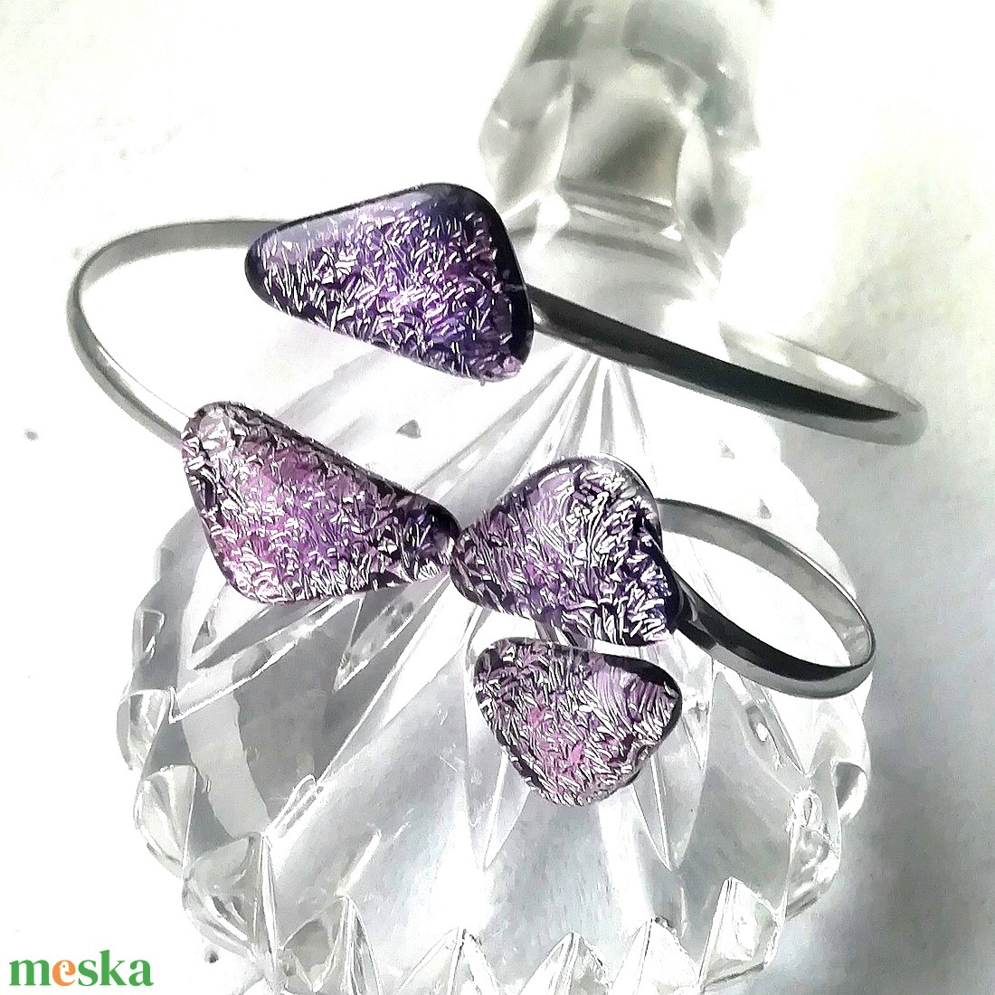 NEMESACÉL! Exkluzív kékes-pink karkötő és gyűrű - ékszer - ékszerszett - Meska.hu