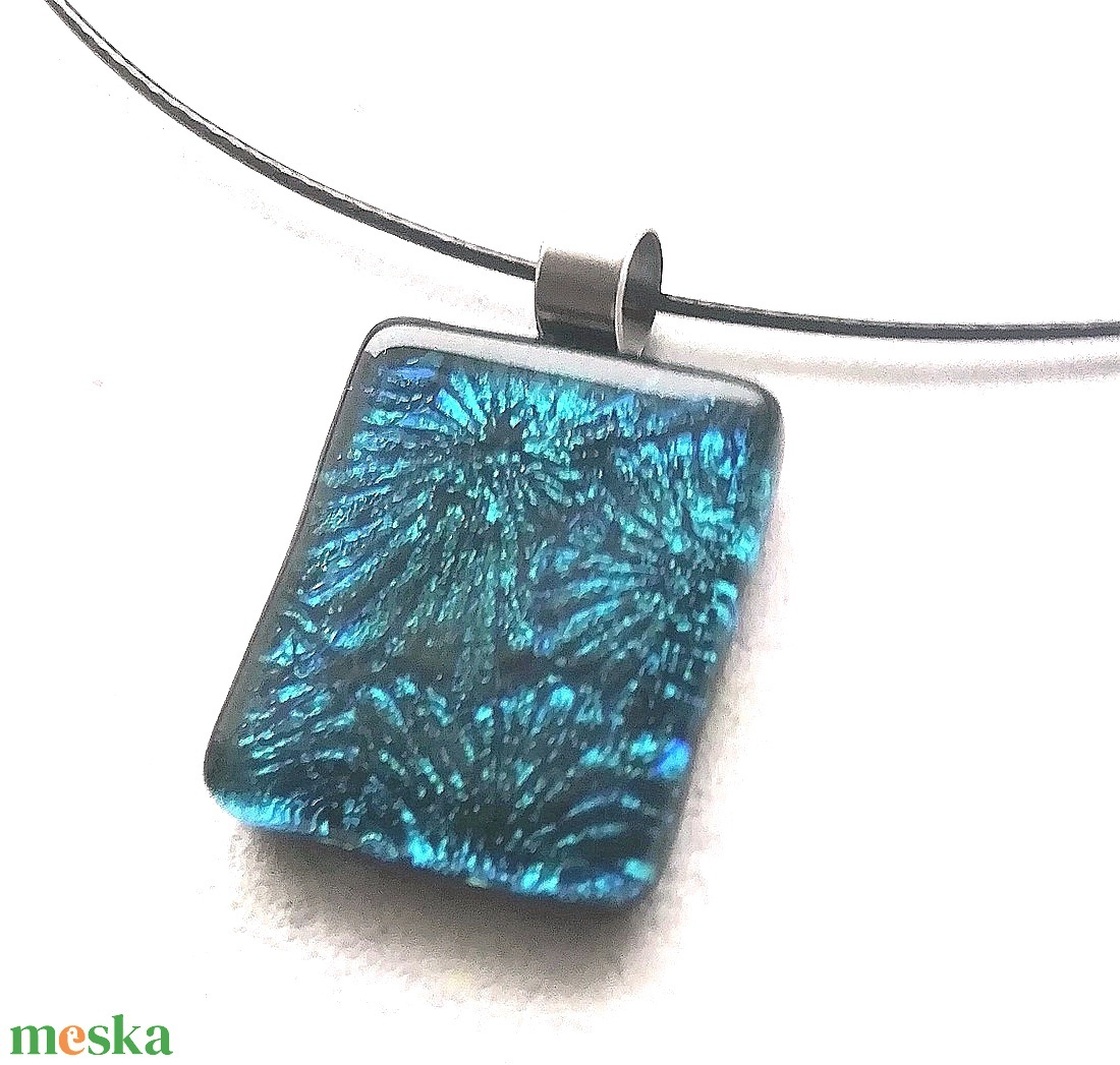 NEMESACÉL!  Kék csillagok, dichroic nyaklánc. - ékszer - nyaklánc - medálos nyaklánc - Meska.hu