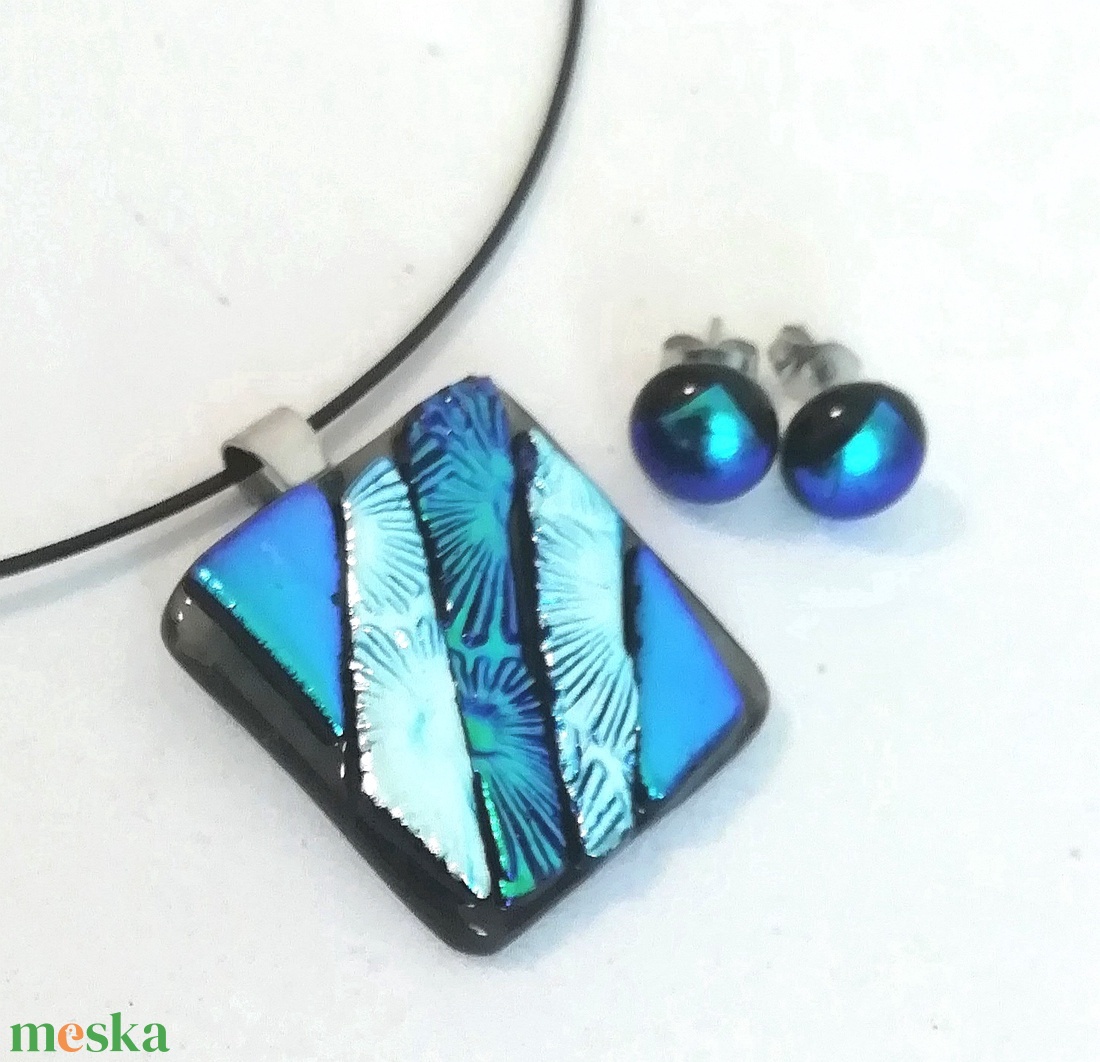 NEMESACÉL! Dichroic mozaik ékszerszett, ajándék pedagógus napra, születésnapra, névnapra.  - ékszer - ékszerszett - Meska.hu