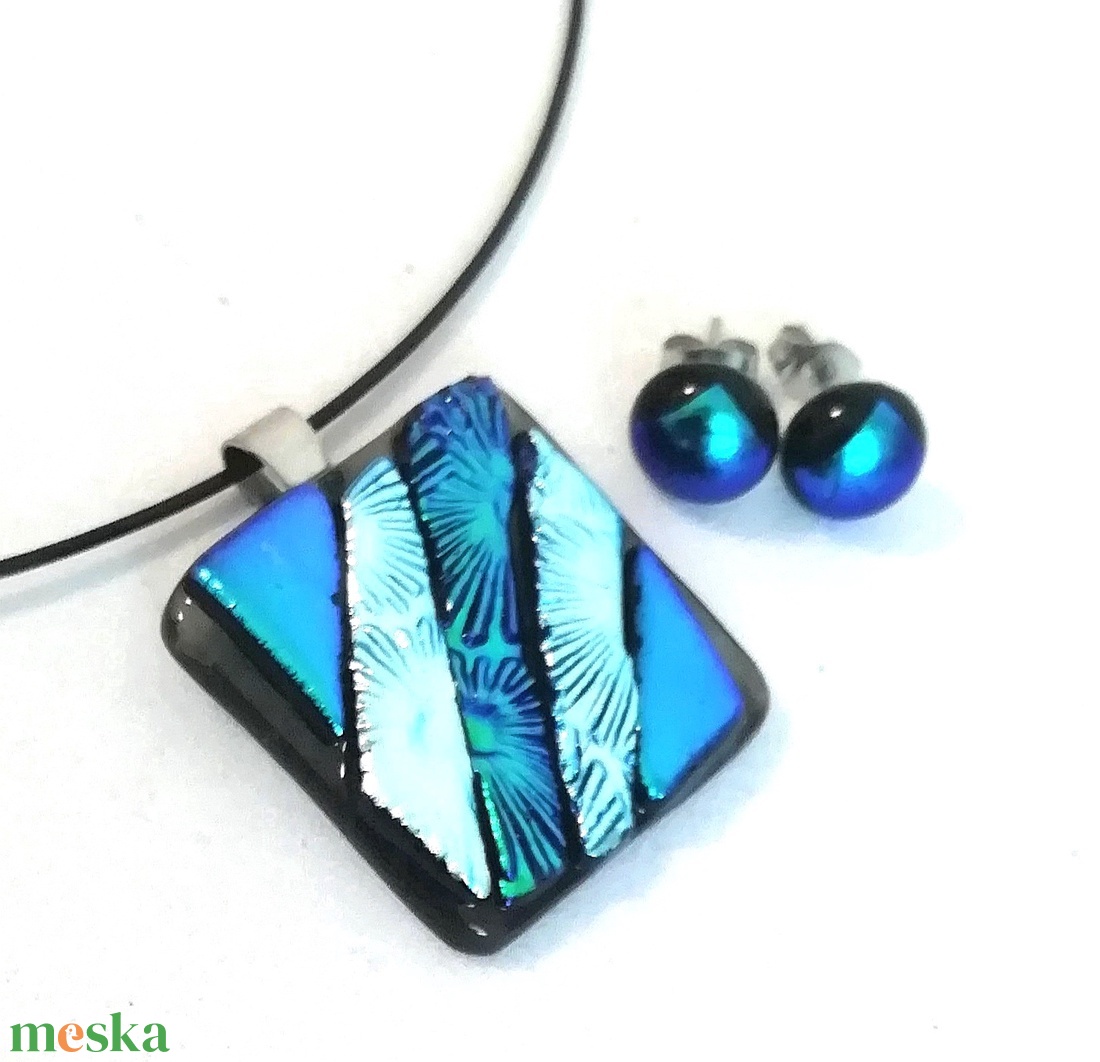 NEMESACÉL! Dichroic mozaik ékszerszett, ajándék pedagógus napra, születésnapra, névnapra.  - ékszer - ékszerszett - Meska.hu