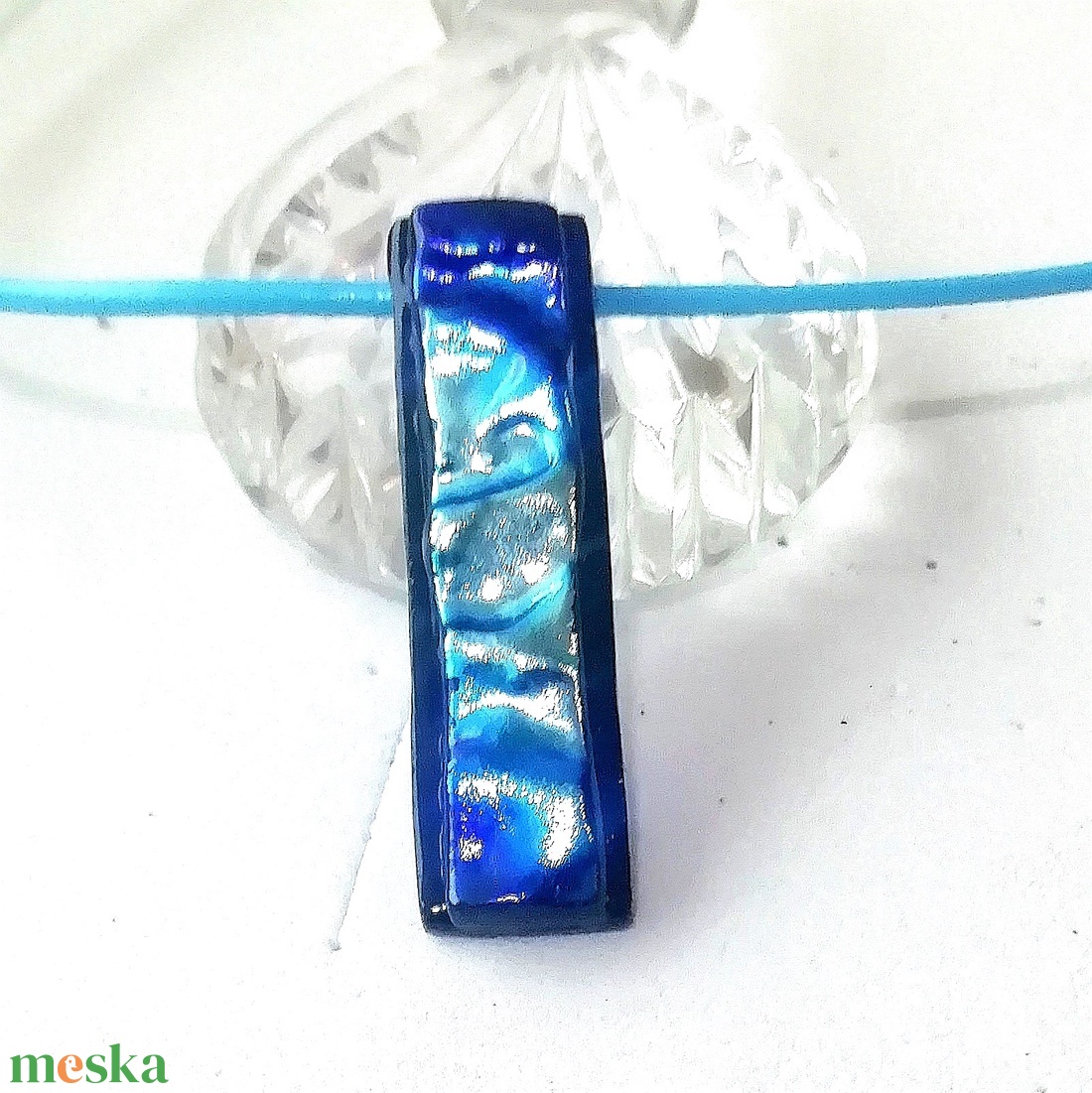  NEMESACÉL!  Ezüstkék hullámok, dichroic ékszerszett. - ékszer - ékszerszett - Meska.hu