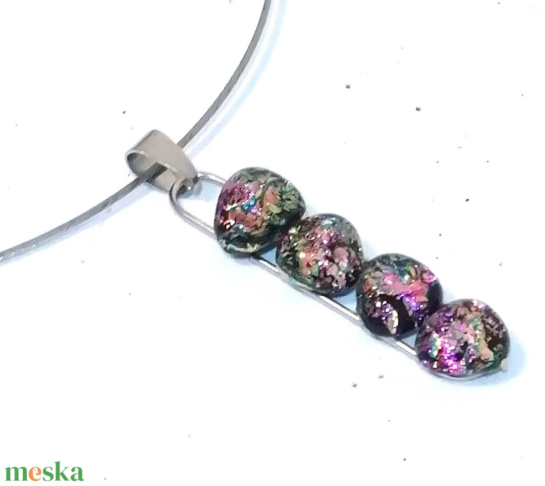  NEMESACÉL!  Magnólia dichroic nyaklánc.  - ékszer - nyaklánc - medálos nyaklánc - Meska.hu