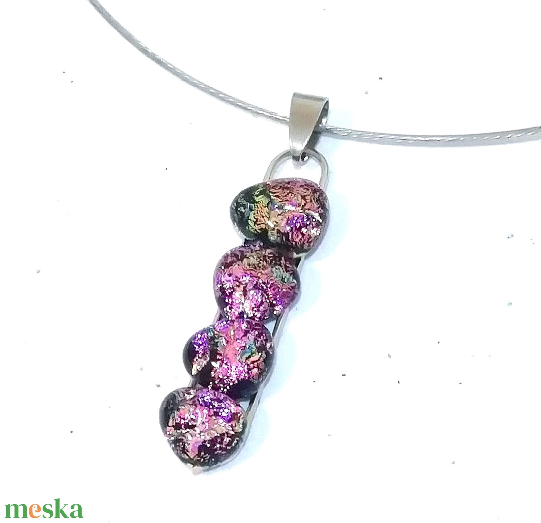  NEMESACÉL!  Magnólia dichroic nyaklánc.  - ékszer - nyaklánc - medálos nyaklánc - Meska.hu