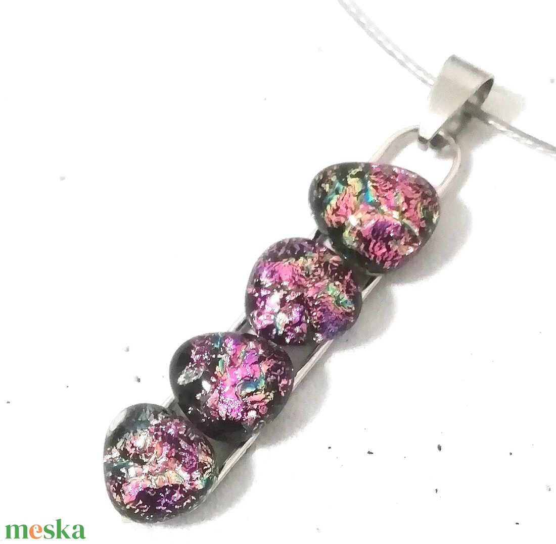  NEMESACÉL!  Magnólia dichroic nyaklánc.  - ékszer - nyaklánc - medálos nyaklánc - Meska.hu