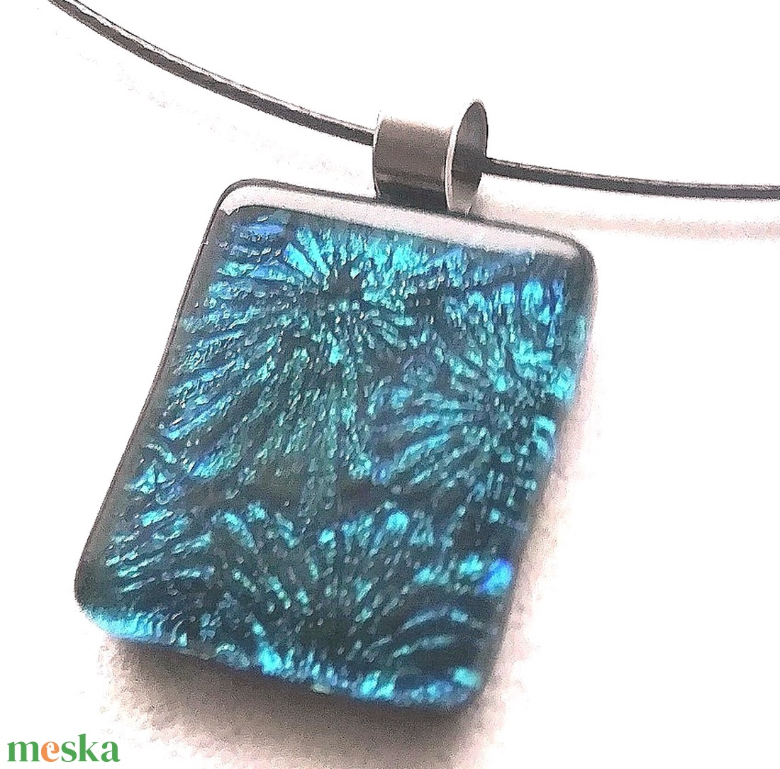 NEMESACÉL!  Kék csillagok, dichroic nyaklánc. - ékszer - nyaklánc - medálos nyaklánc - Meska.hu