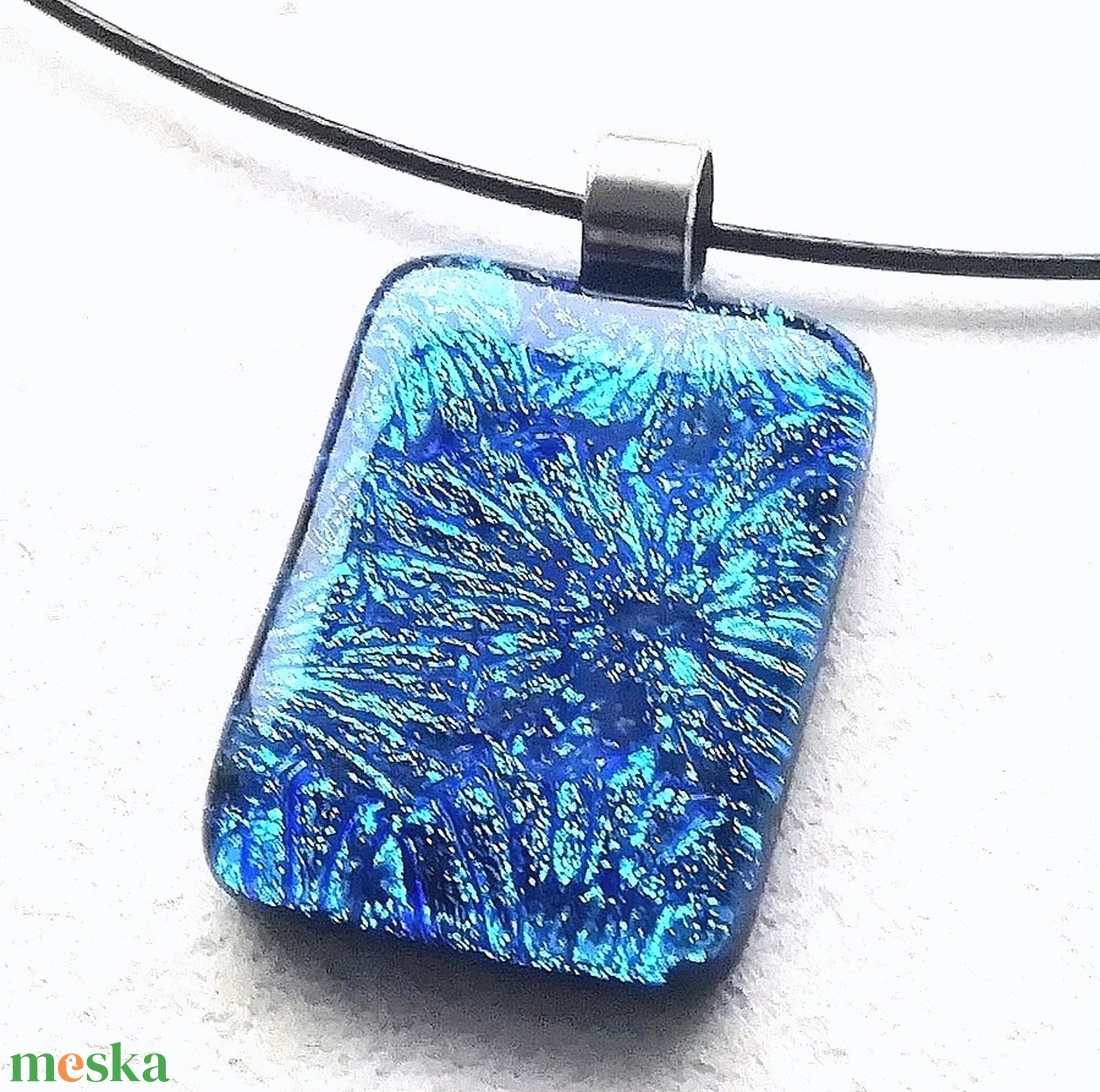 NEMESACÉL!  Kék csillagok, dichroic nyaklánc. - ékszer - nyaklánc - medálos nyaklánc - Meska.hu