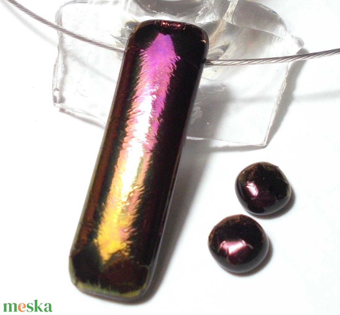 NEMESACÉL!   Aranyló bíborfény nyaklánc és fülbevalóval, névnapra, születésnapra. - ékszer - ékszerszett - Meska.hu