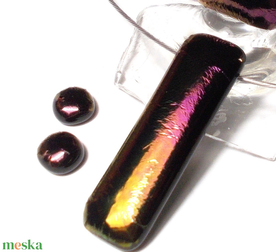 NEMESACÉL!   Aranyló bíborfény nyaklánc és fülbevalóval, névnapra, születésnapra. - ékszer - ékszerszett - Meska.hu