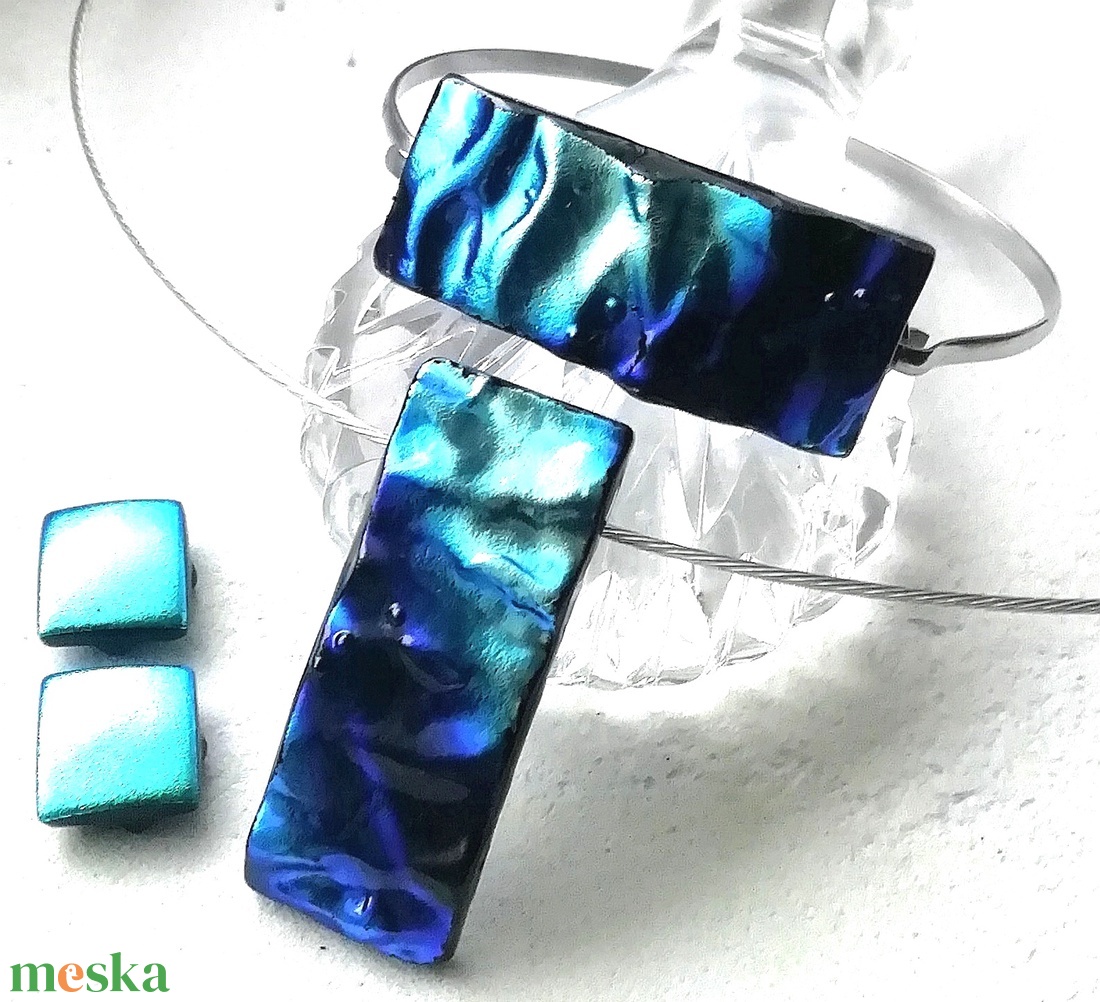 NEMESACÉL! Ezüstkék hullámok ékszerszett, ajándék nőknek névnapra, születésnapra. - ékszer - ékszerszett - Meska.hu