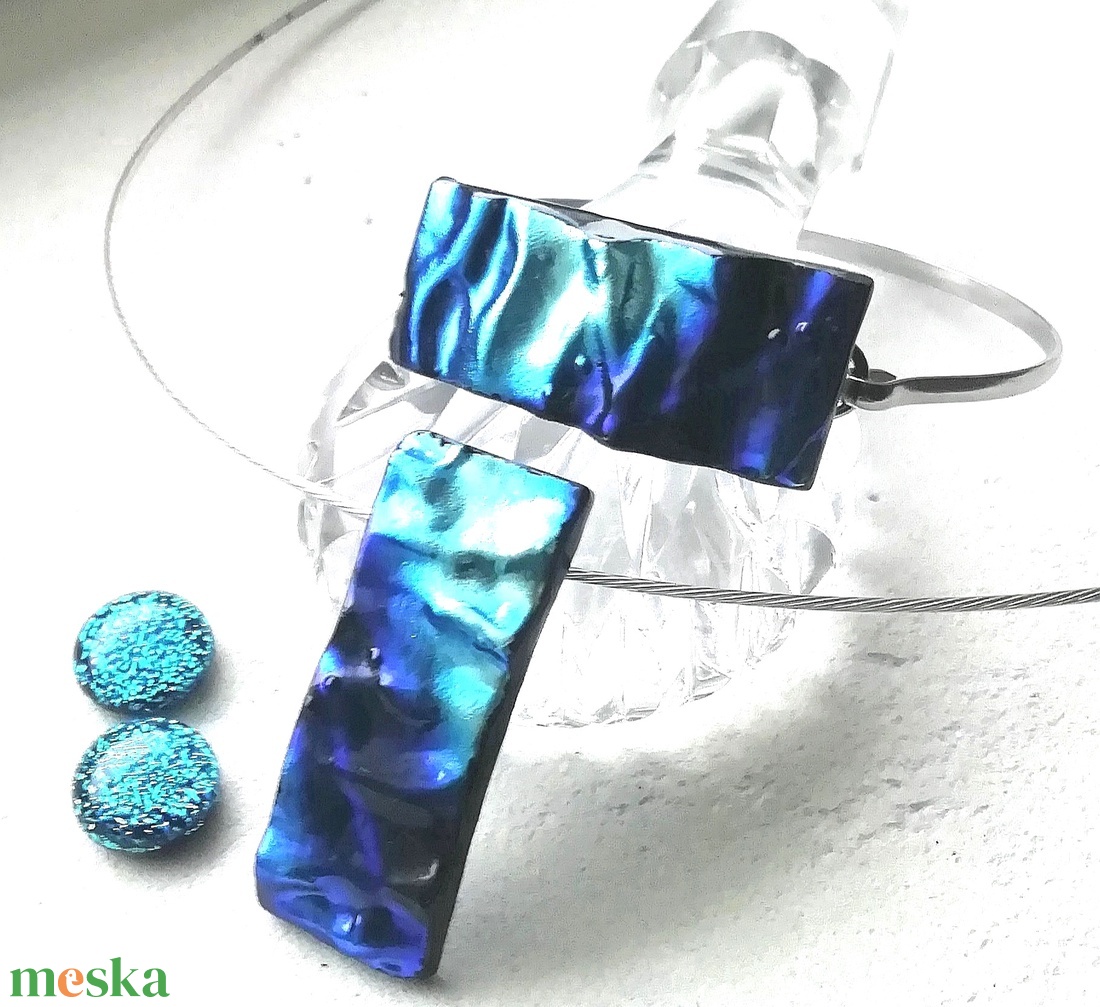 NEMESACÉL! Ezüstkék hullámok ékszerszett, ajándék nőknek névnapra, születésnapra. - ékszer - ékszerszett - Meska.hu