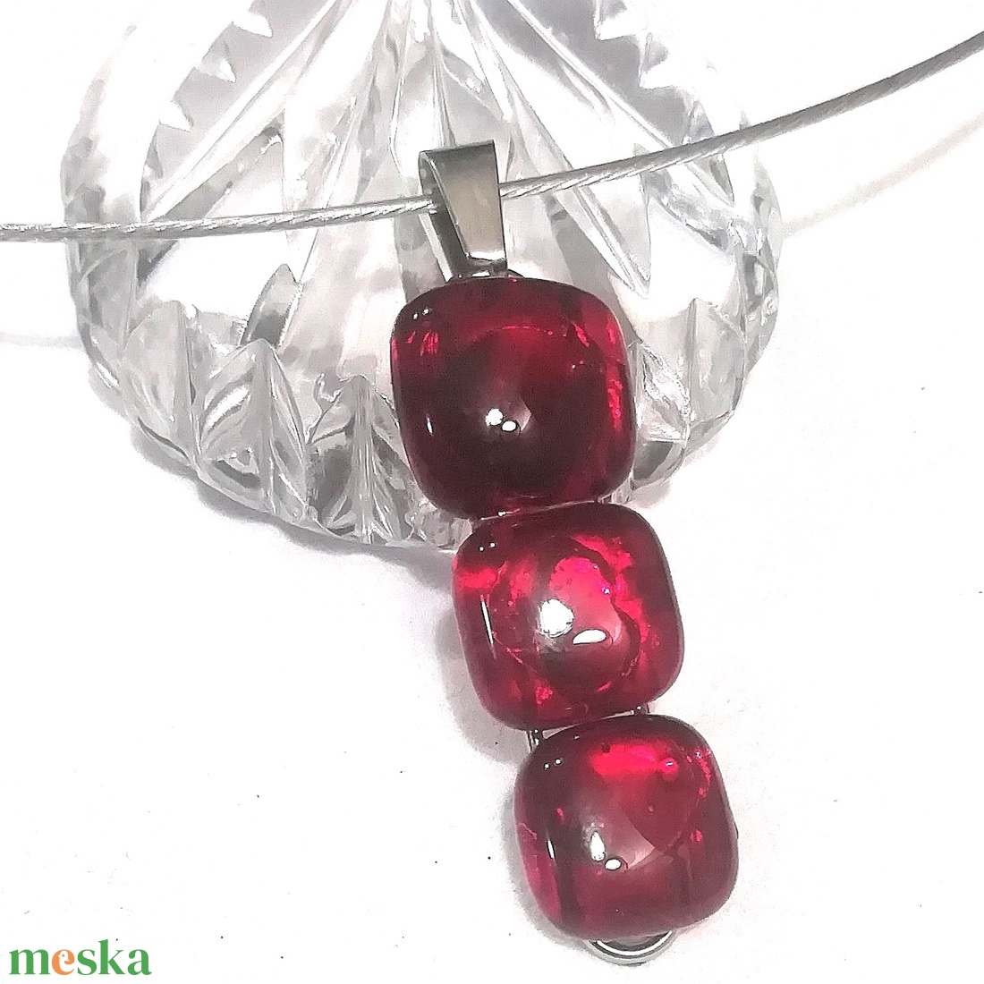 NEMESACÉL!  Rubin kockák ékszerszett.  - ékszer - ékszerszett - Meska.hu