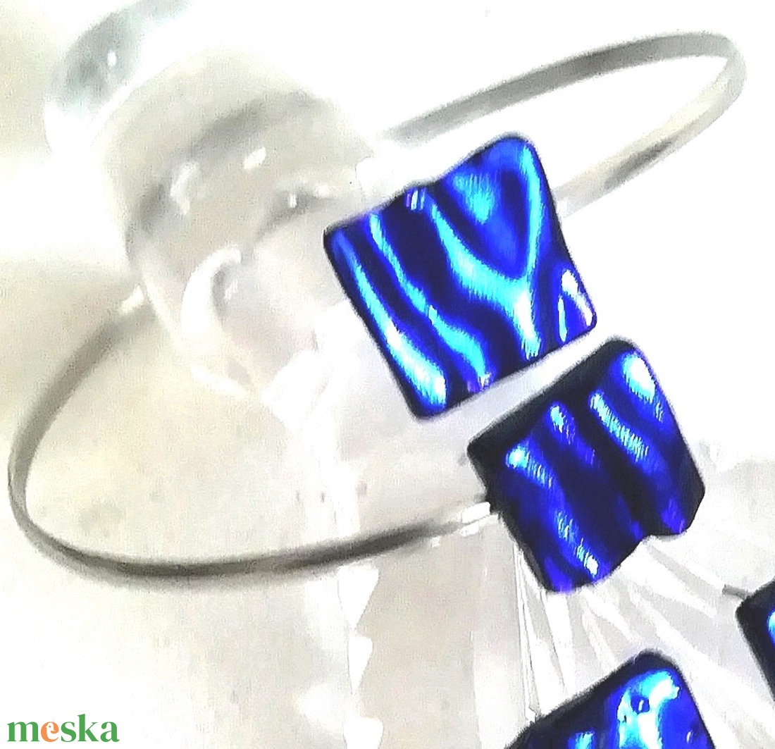 NEMESACÉL!  Hullámzó kék kockák karkötő. - ékszer - ékszerszett - Meska.hu