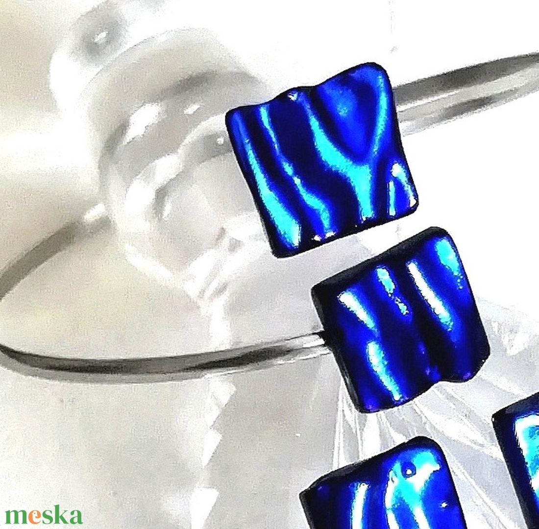 NEMESACÉL!  Hullámzó kék kockák karkötő. - ékszer - ékszerszett - Meska.hu