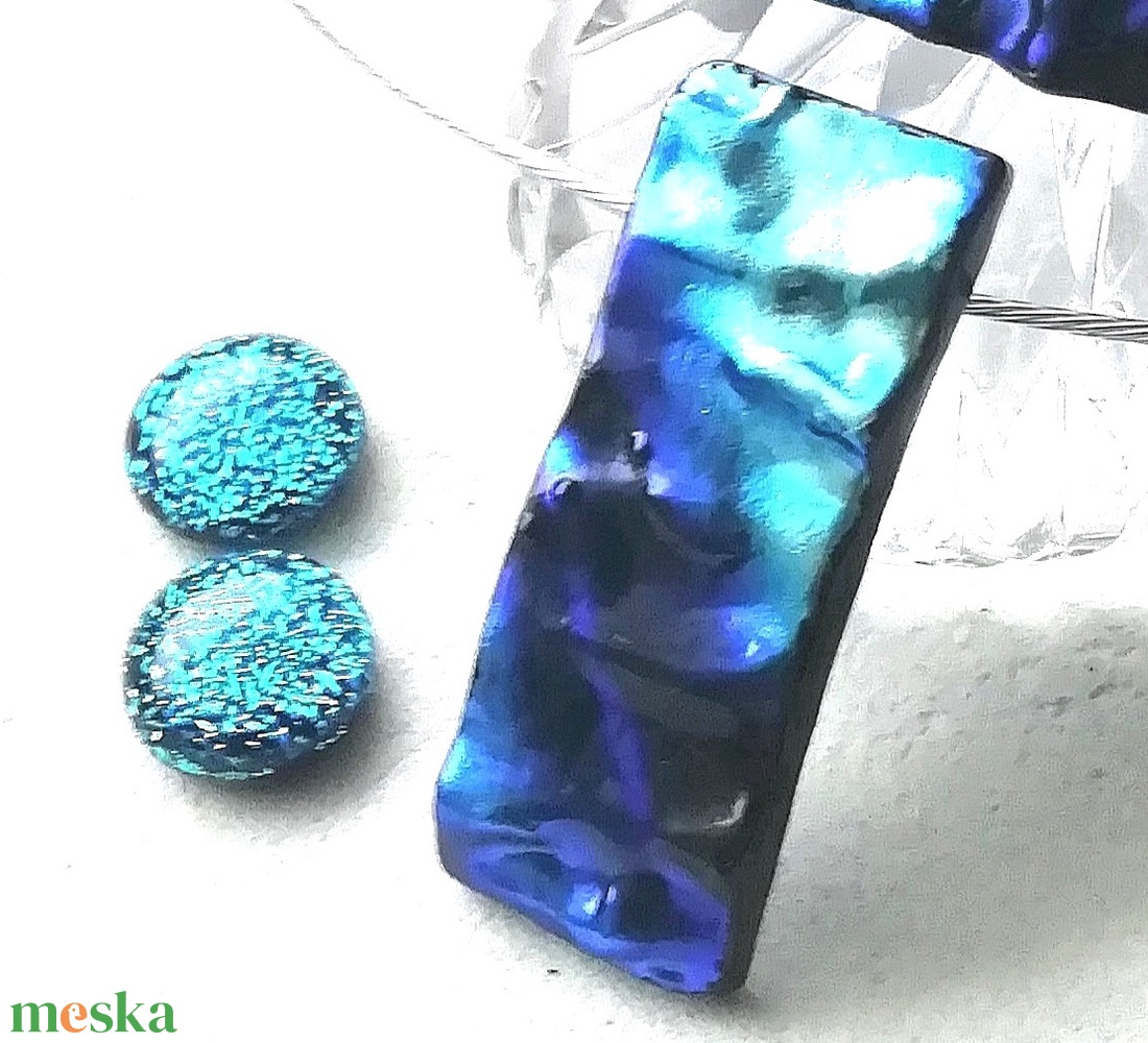 NEMESACÉL! Ezüstkék selyem hullámok ékszerszett, ajándék nőknek névnapra, születésnapra. - ékszer - ékszerszett - Meska.hu