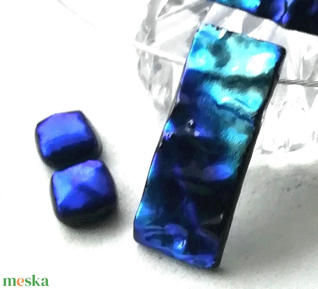 NEMESACÉL! Ezüstkék selyem hullámok ékszerszett, ajándék nőknek névnapra, születésnapra. - ékszer - ékszerszett - Meska.hu