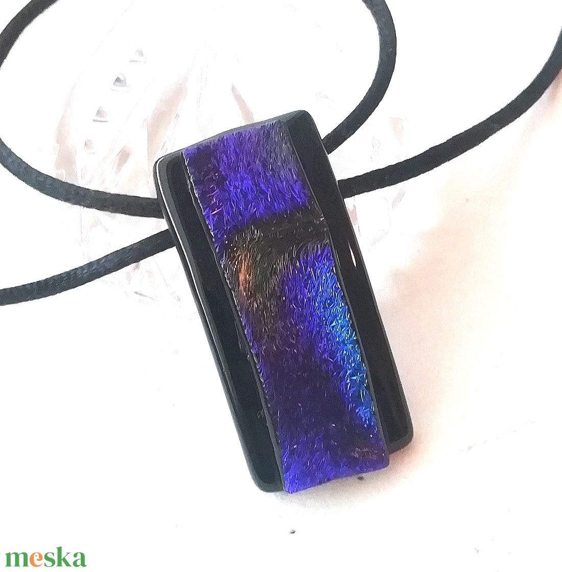 AKCIÓ! Türkiz - kék - arany dichroic ékszerszett. - ékszer - ékszerszett - Meska.hu