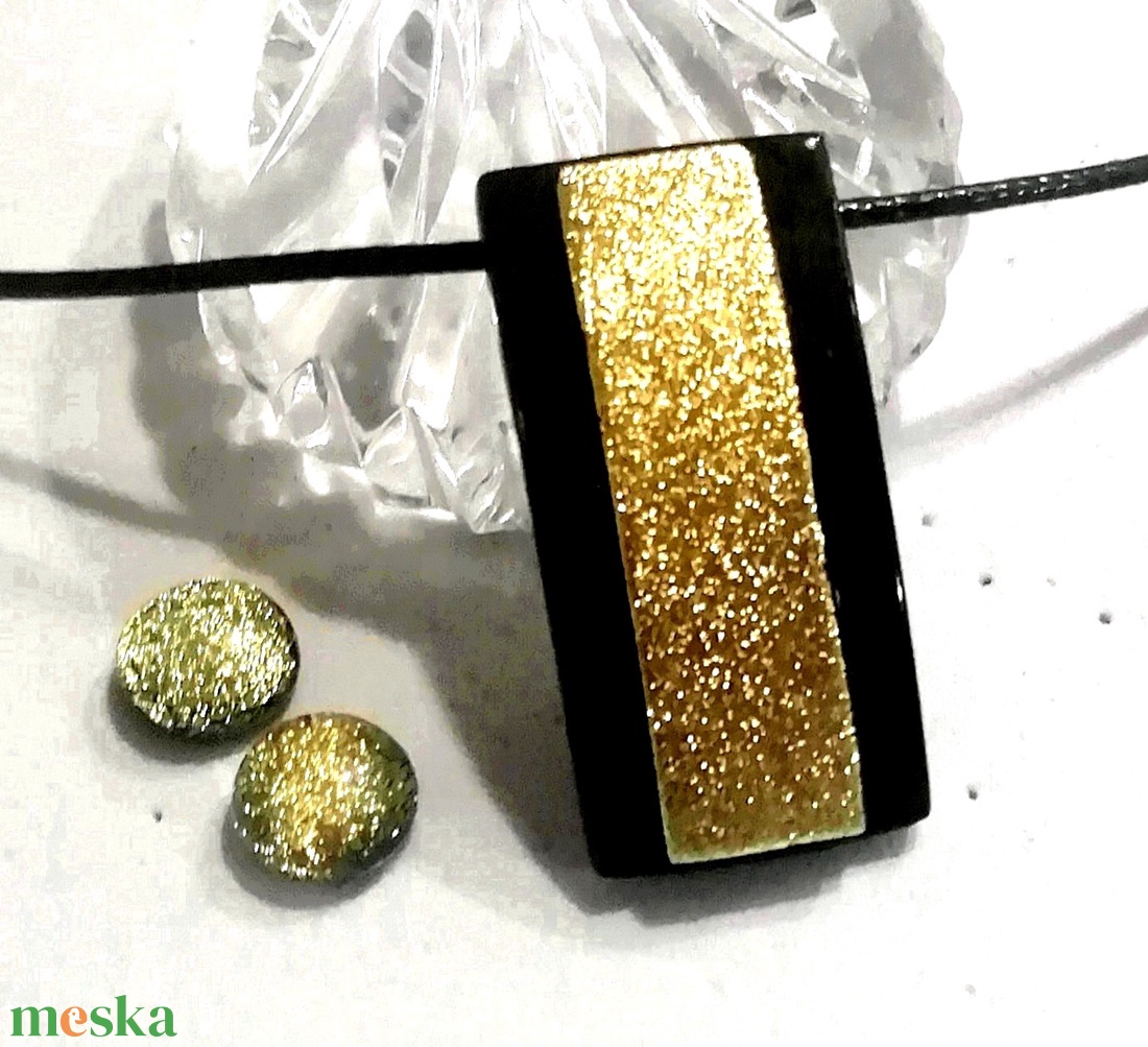 NEMESACÉL! Arany ragyogás dichroic ékszerszett. - ékszer - ékszerszett - Meska.hu
