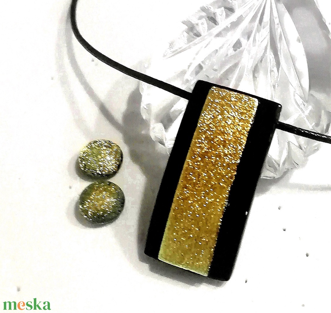 NEMESACÉL! Arany ragyogás dichroic ékszerszett. - ékszer - ékszerszett - Meska.hu