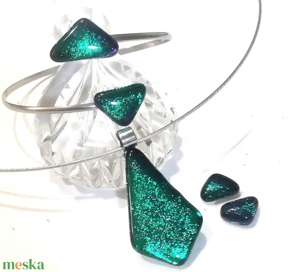 NEMESACÉL! Smaragd ragyogás ékszerszett - ékszer - ékszerszett - Meska.hu