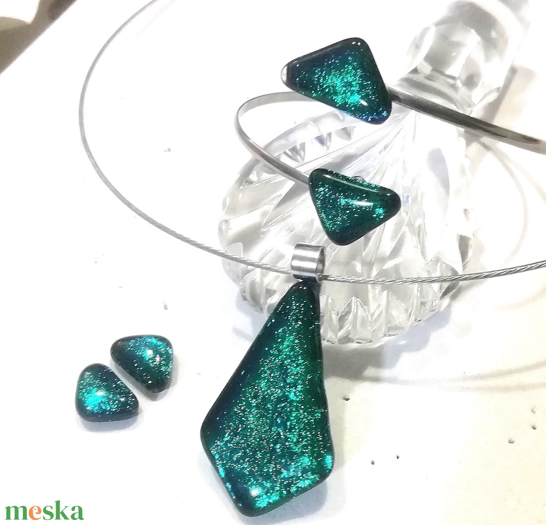 NEMESACÉL! Smaragd ragyogás ékszerszett - ékszer - ékszerszett - Meska.hu