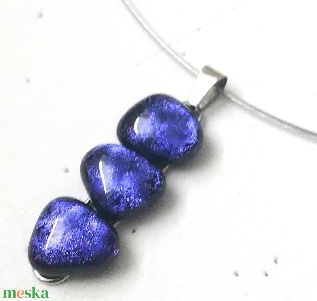  NEMESACÉL! Lila dichroic ékszerszett. - ékszer - ékszerszett - Meska.hu