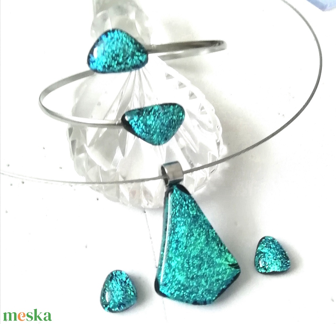 NEMESACÉL! Türkiz ragyogás ékszerszett - ékszer - ékszerszett - Meska.hu