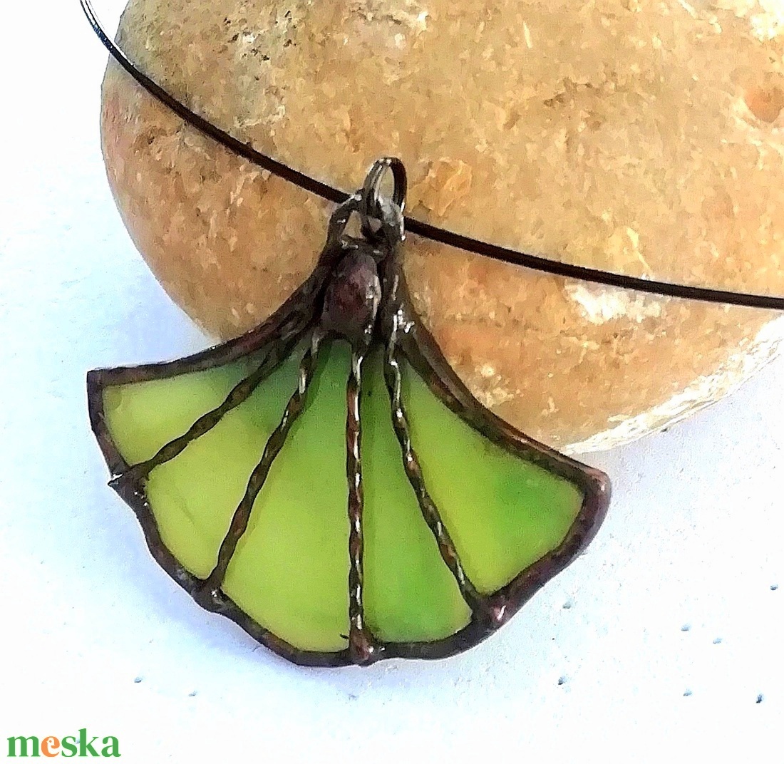 AKCIÓ!  Tiffany ginkgo nyaklanc.  - ékszer - nyaklánc - medálos nyaklánc - Meska.hu