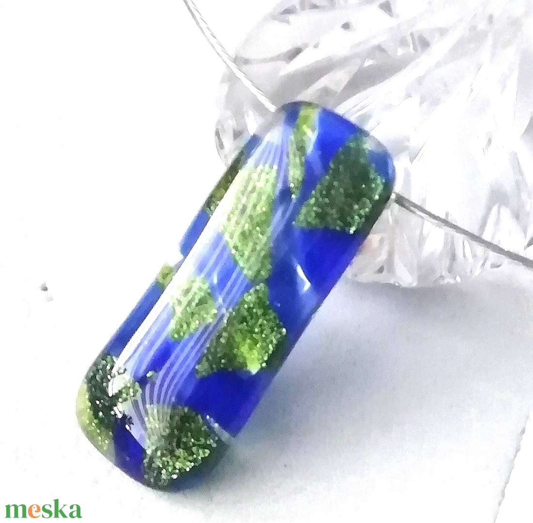 Kék-zöld ragyogás nyaklánc és fülbevaló.  - ékszer - ékszerszett - Meska.hu