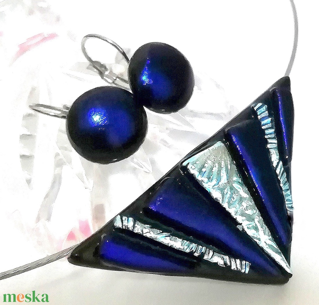 NEMESACÉL! Exkluzív ezüstös királykék ékszerszett. - ékszer - ékszerszett - Meska.hu