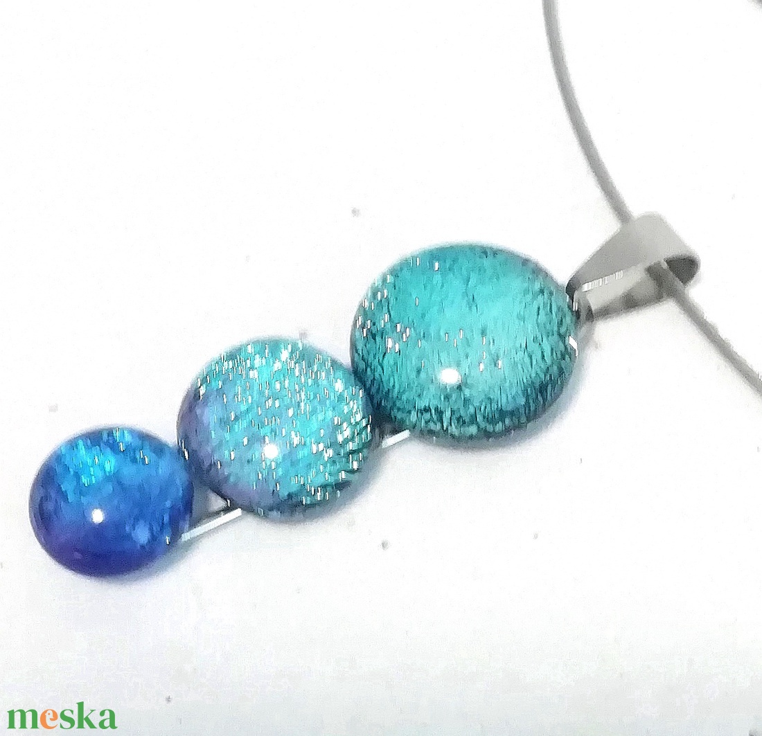 AKCIÓ! NEMESACÉL!  Kékek dichroic ékszerszett. - ékszer - ékszerszett - Meska.hu