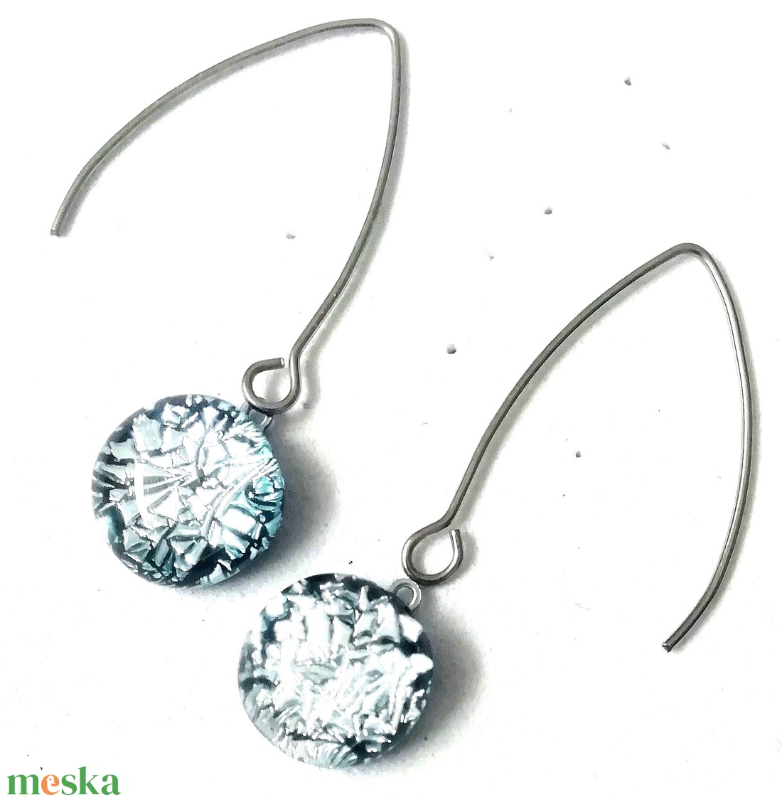 ORVOSI FÉM !  Ezüst-fény trendi  fülbevaló  , ajándék  névnapra, születésnapra. - ékszer - fülbevaló - lógó fülbevaló - Meska.hu