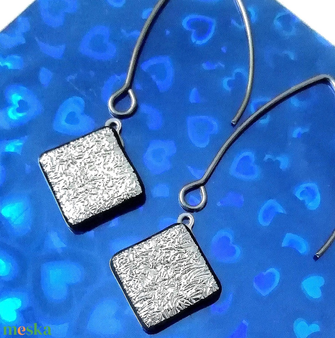 ORVOSI FÉM !  Ezüst zsorzsett trendi  fülbevaló  , ajándék  névnapra, születésnapra. - ékszer - fülbevaló - lógó fülbevaló - Meska.hu