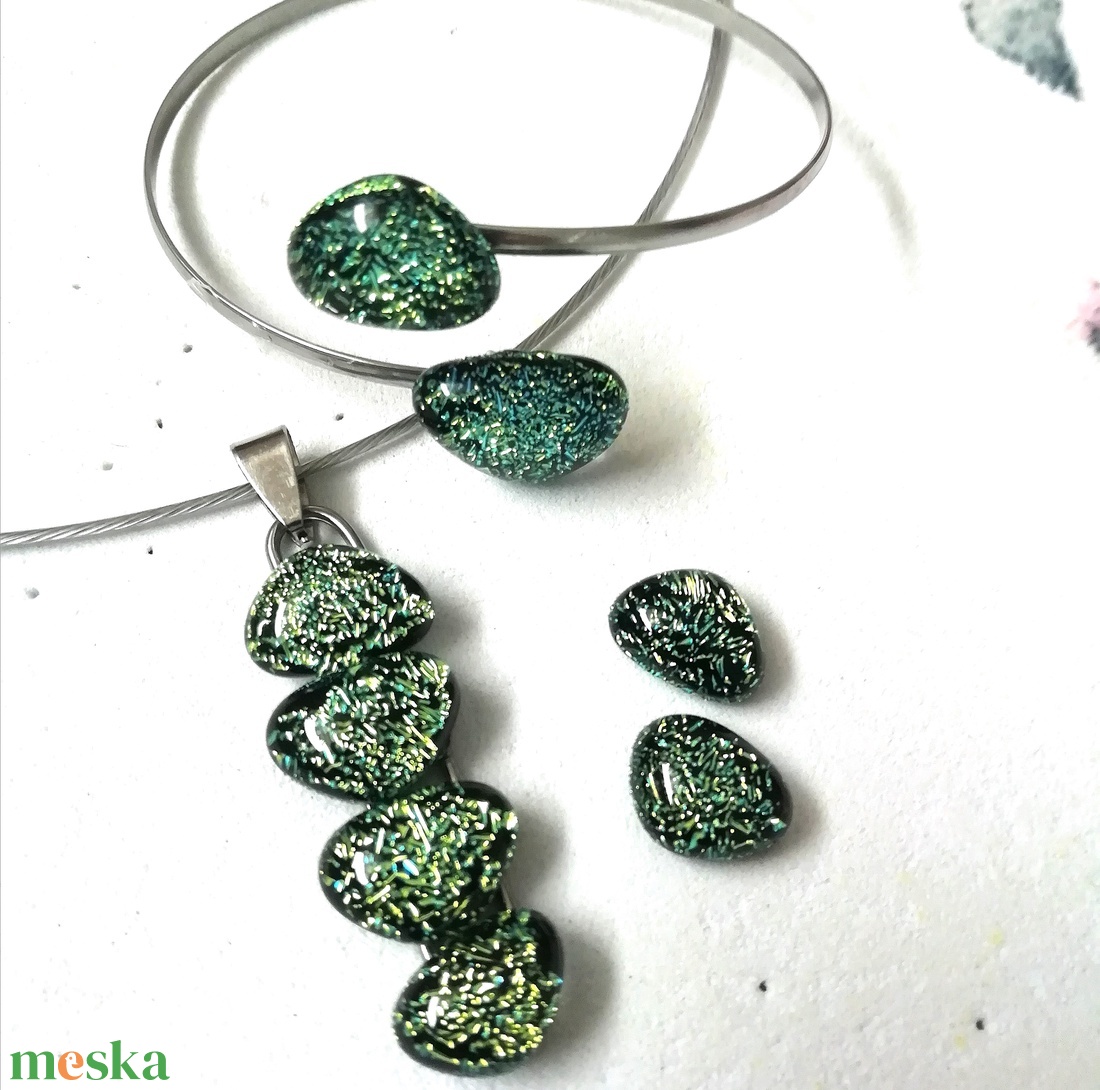 NEMESACÉL! Exkluzív arany-aqua ékszerszett.  - ékszer - ékszerszett - Meska.hu