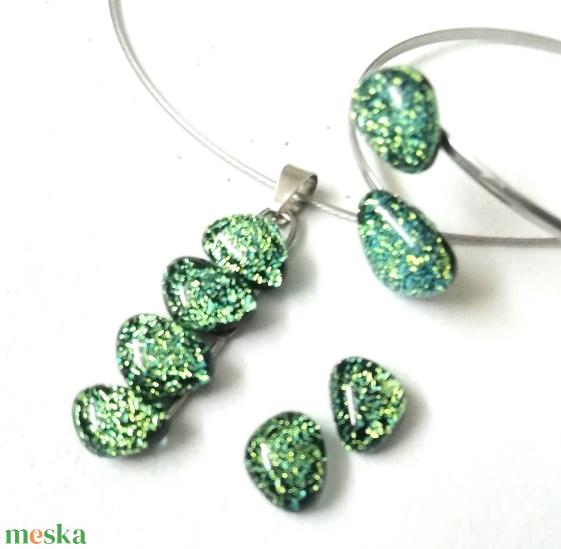 NEMESACÉL! Exkluzív arany-aqua ékszerszett.  - ékszer - ékszerszett - Meska.hu