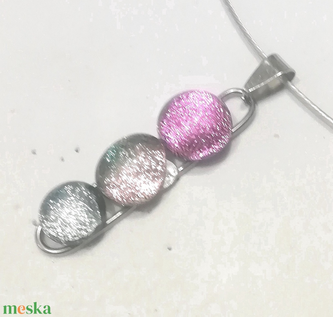  NEMESACÉL!  Színes dichroic kavicsok, szabálytalan ékszerszett. - ékszer - ékszerszett - Meska.hu