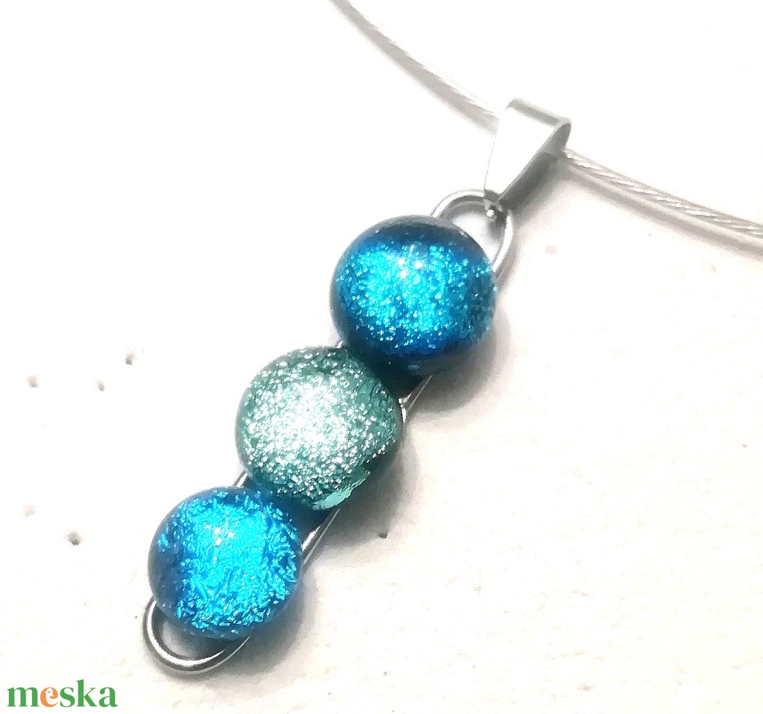 AKCIÓ! NEMESACÉL!  Kékek dichroic ékszerszett. - ékszer - ékszerszett - Meska.hu