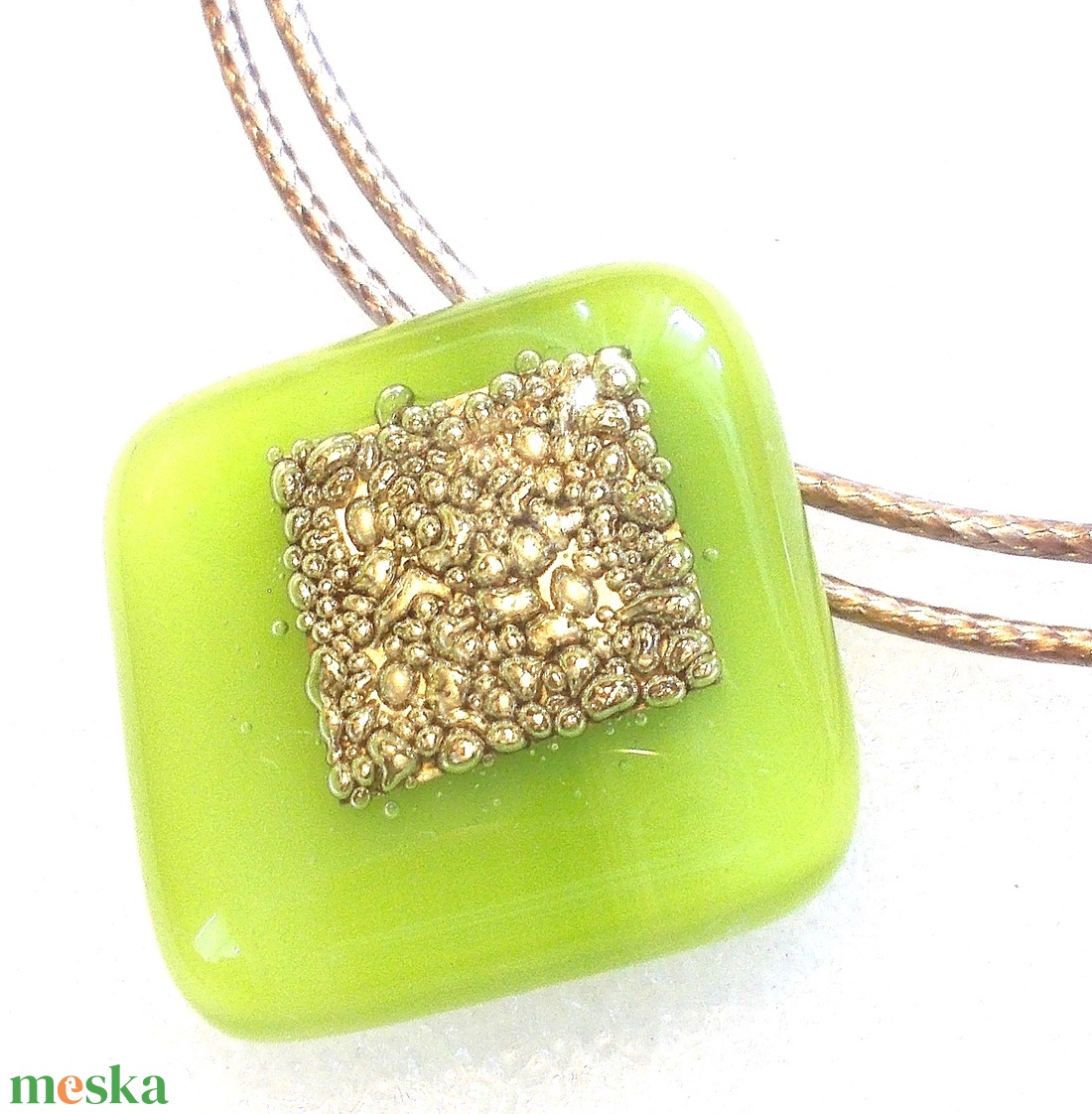 NEMESACÉL ÉKSZERSZETT!  Bronzos üdezöld ékszerszett, ajándék névnapra, születésnapra. - ékszer - ékszerszett - Meska.hu