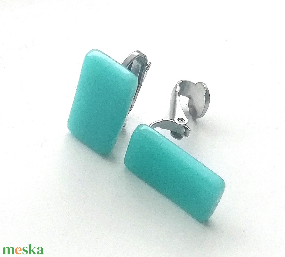 NEMESACÉL!  KLIPSZES türkiz trendi ékszerszett.  - ékszer - ékszerszett - Meska.hu