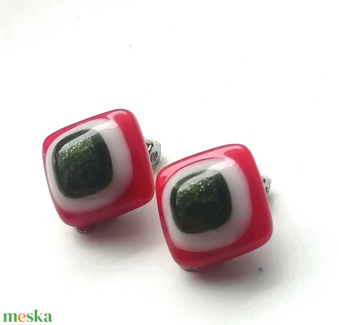 NEMESACÉL KLIPSZ. Nemzeti színű klipszes fülbevaló. - ékszer - fülbevaló - klipsz - Meska.hu