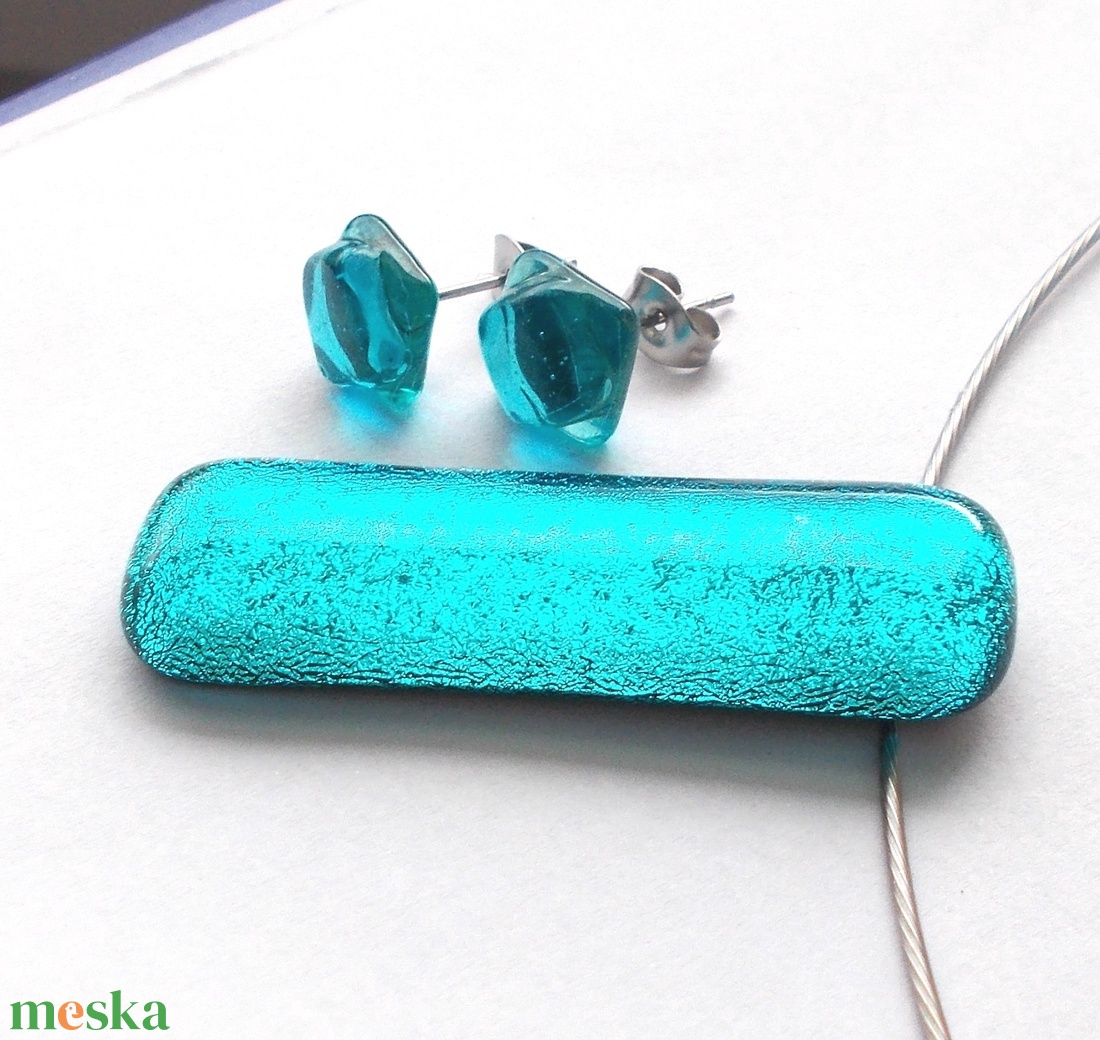 NEMESACÉL!  Türkiz ragyogás  ékszerszett, ajándék névnapra, születésnapra. - ékszer - ékszerszett - Meska.hu