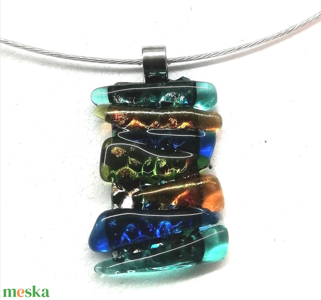 NEMESACÉL!  Dichroic fények trendi klipszes ékszerszett. - ékszer - ékszerszett - Meska.hu