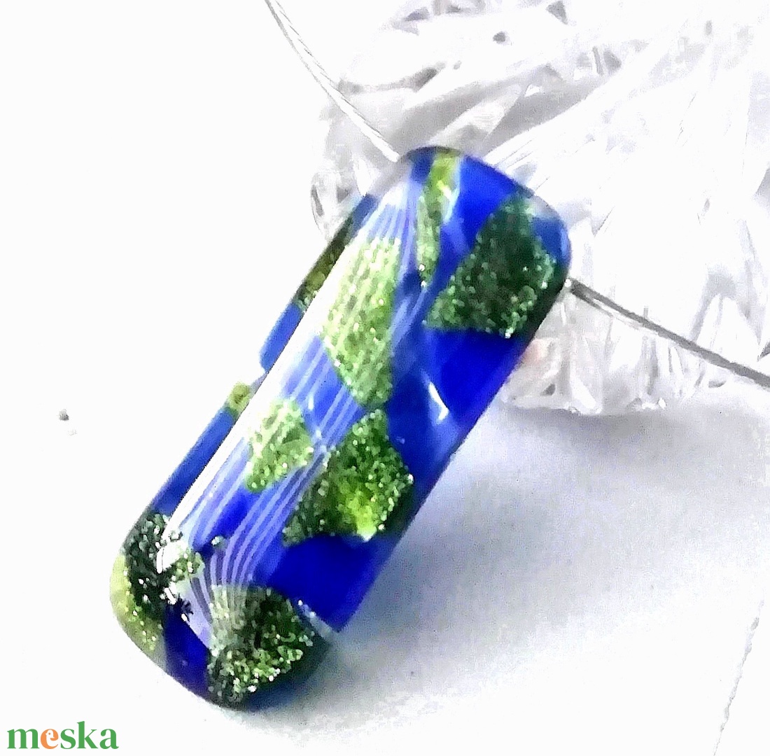 Kék-zöld ragyogás nyaklánc és fülbevaló.  - ékszer - ékszerszett - Meska.hu