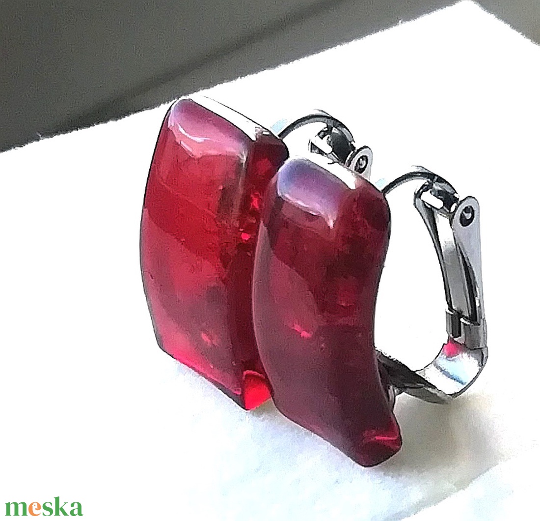 NEMESACÉL! Fekete cseresznye trendi klipszes fülbevaló  ajándék nőknek, lányoknak, névnapra, születésnapra. - ékszer - fülbevaló - klipsz - Meska.hu