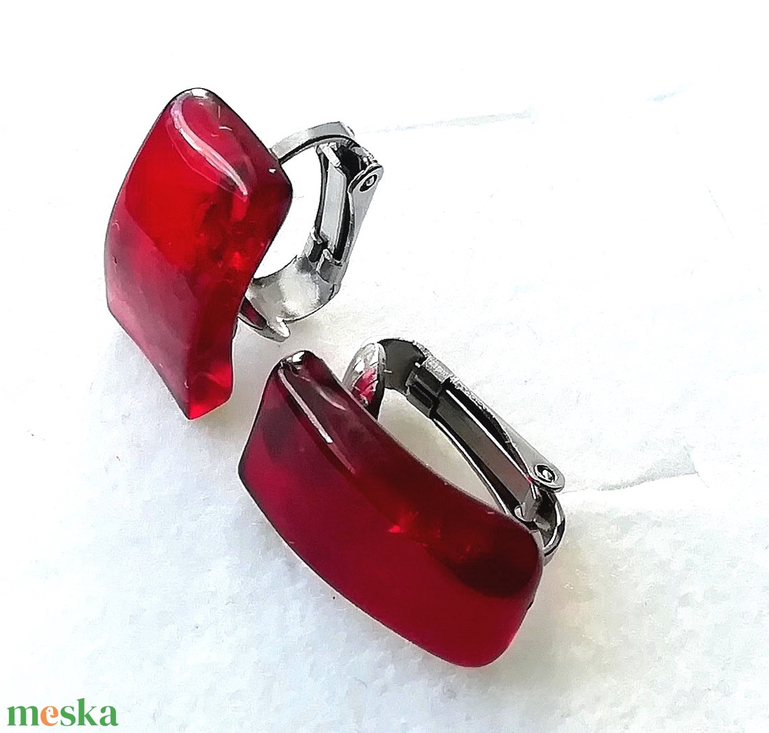 NEMESACÉL! Fekete cseresznye trendi klipszes fülbevaló  ajándék nőknek, lányoknak, névnapra, születésnapra. - ékszer - fülbevaló - klipsz - Meska.hu