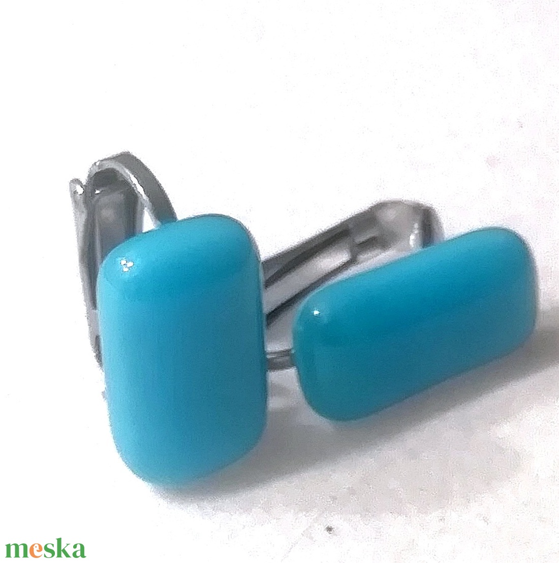 NEMESACÉL KLIPSZ. Kék trendi klipszes fülbevaló. - ékszer - fülbevaló - klipsz - Meska.hu