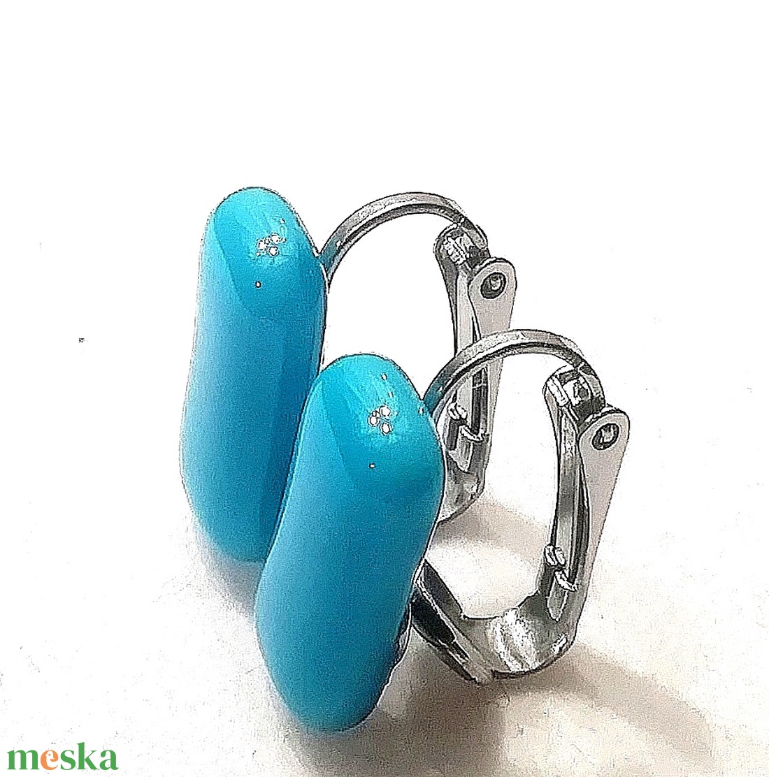 NEMESACÉL KLIPSZ. Kék trendi klipszes fülbevaló. - ékszer - fülbevaló - klipsz - Meska.hu